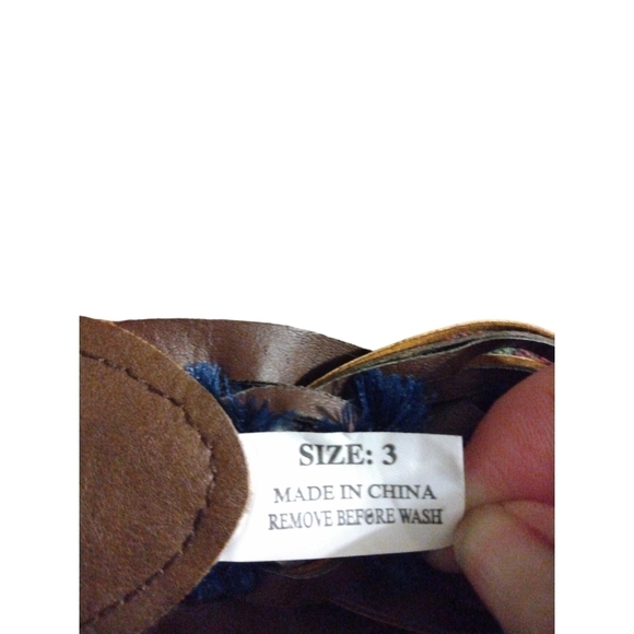 Statement Belt Leather Fabric Braided Push Adj. Western BoHo Hippie Native Sm. - Picture 5 of 6